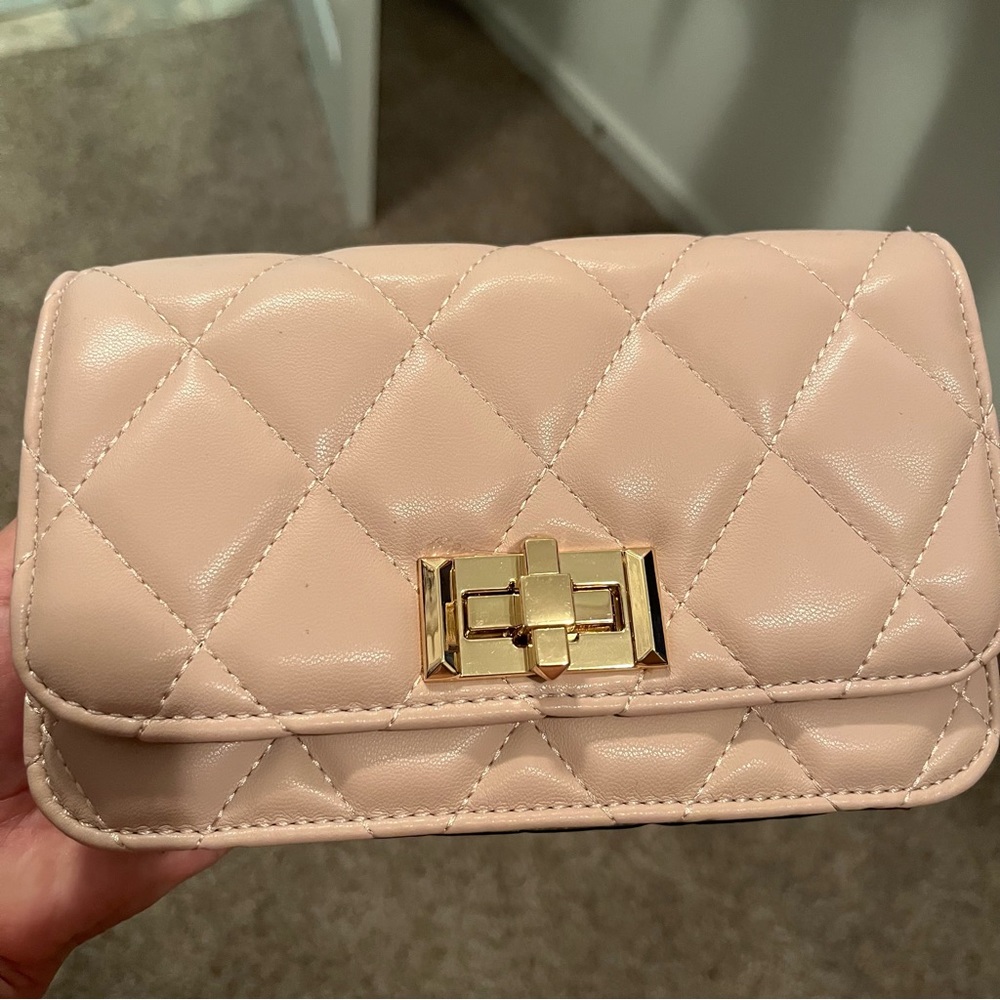 Aldo pink blush quilted crossbody purse